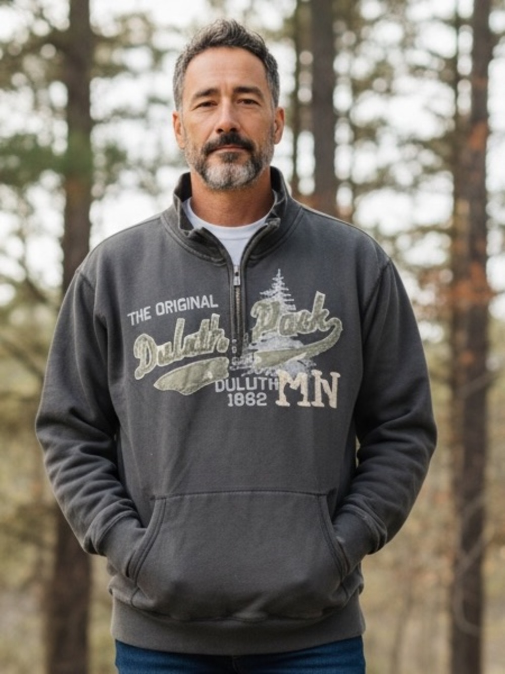 Duluth Pack Men’s Charcoal Zip-Up Sweater